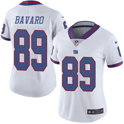 Women's Limited Mark Bavaro Nike Jersey White - #89 Rush NFL New York Giants